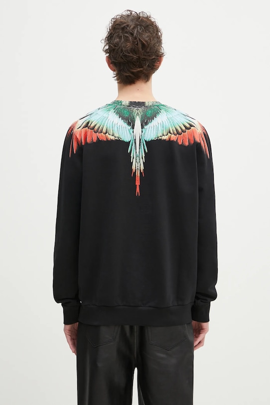 Îmbrăcăminte Marcelo Burlon hanorac de bumbac Icon Wings Regular Crewneck Black Multic CMBA009S25FLE0011084 negru
