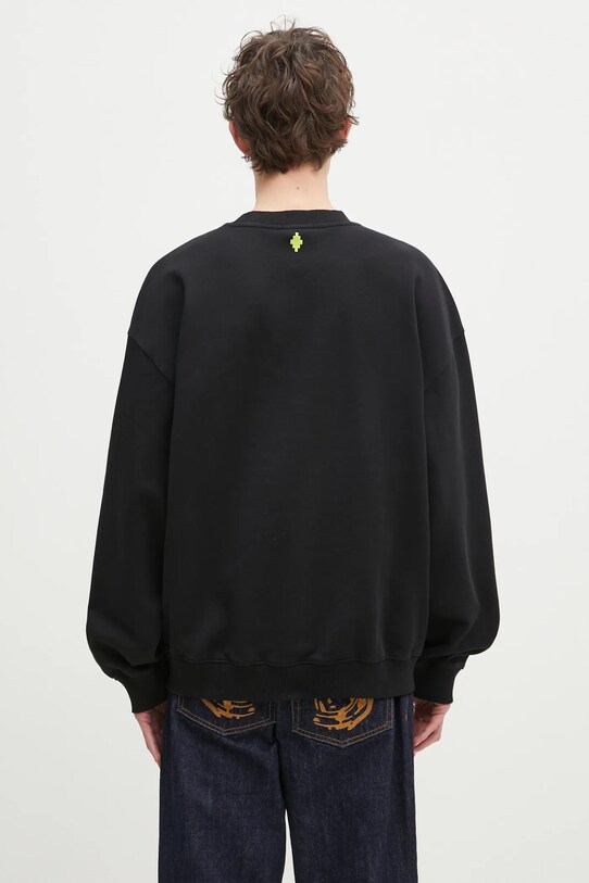 Îmbrăcăminte Marcelo Burlon hanorac de bumbac County Angel Boxy Crewneck Black Multico CMBA09CS25FLE0011084 negru