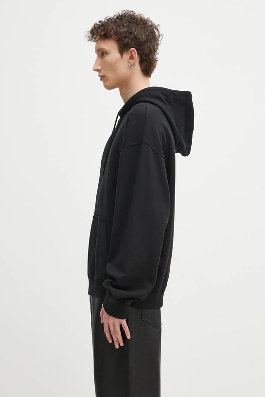 Marcelo Burlon bluza bawełniana County Goth Boxy Hoodie Black Deep Green CMBB10CS25FLE0021052 czarny SS25