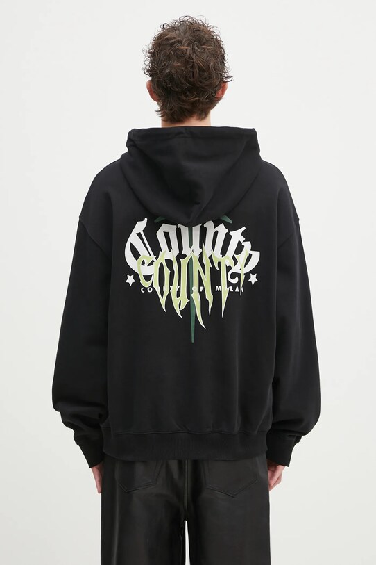 Odzież Marcelo Burlon bluza bawełniana County Goth Boxy Hoodie Black Deep Green CMBB10CS25FLE0021052 czarny