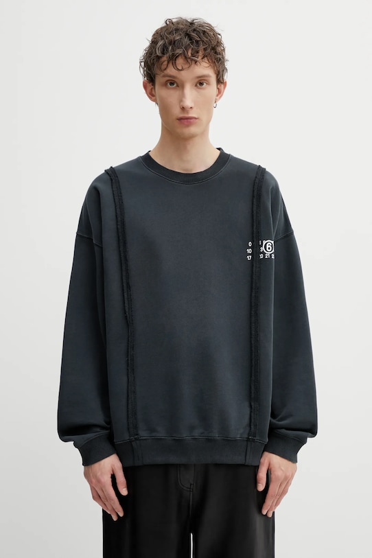 Βαμβακερή μπλούζα MM6 Maison Margiela απλό γκρί SH2GU0019.M25004.900