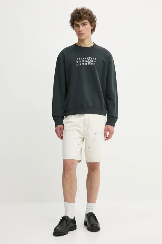 Βαμβακερή μπλούζα MM6 Maison Margiela SH2GU0021.M25004.900 μαύρο SS25