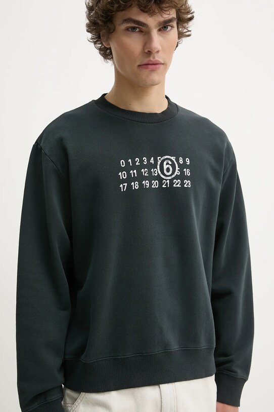 Βαμβακερή μπλούζα MM6 Maison Margiela μαύρο SH2GU0021.M25004.900