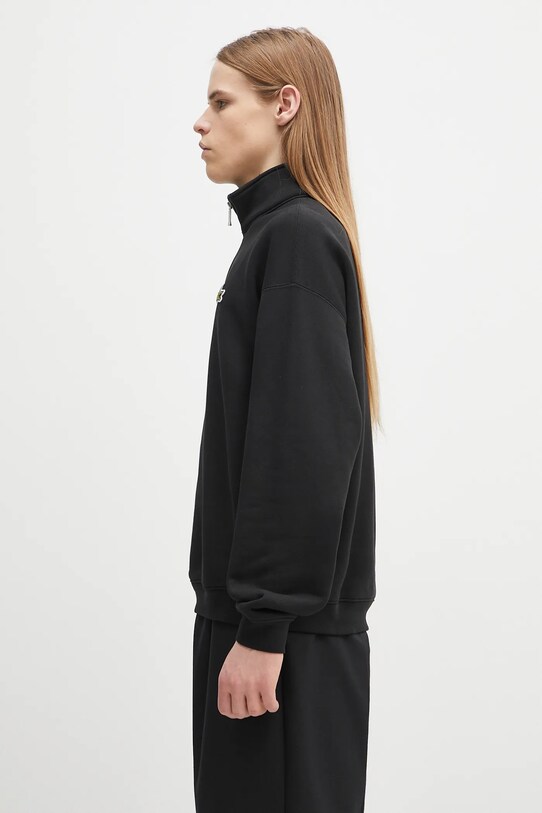 Bavlnená mikina Lacoste SH2748 čierna SS25