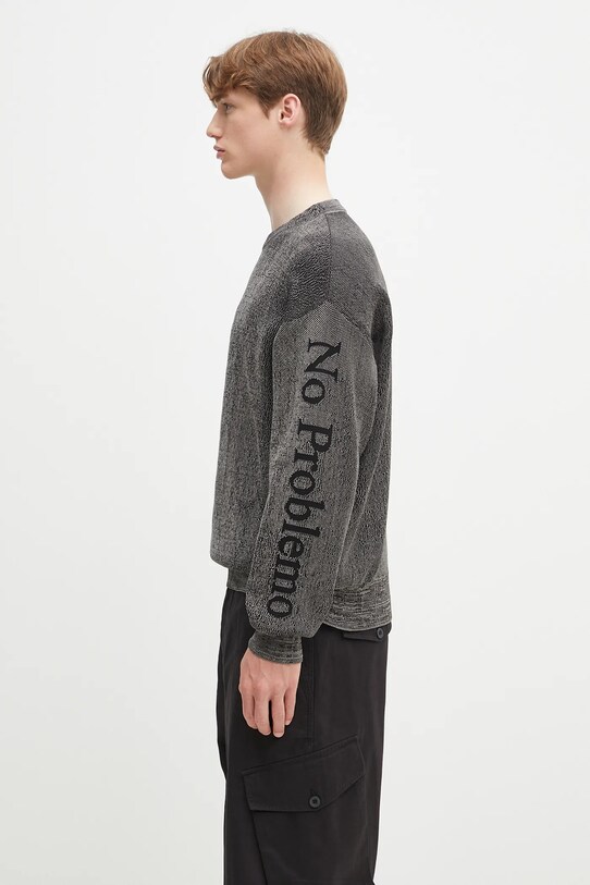 No Problemo pulover Alien-O Glitch Knit Crew Neck NP2001903 negru SS25