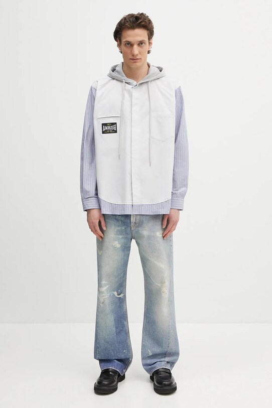 AMBUSH bluză Hooded Shirt 12115312 gri