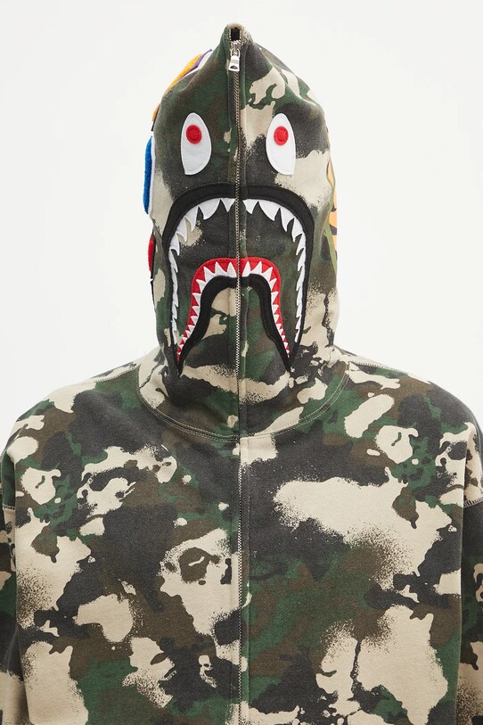 Bavlnená mikina A Bathing Ape Map Camo Shark Full Zip 1L30115001