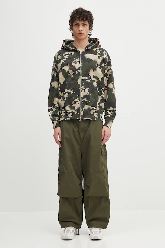 Памучен суичър A Bathing Ape Map Camo Shark Full Zip 1L30115001