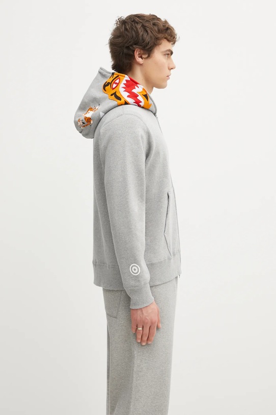 Βαμβακερή μπλούζα A Bathing Ape Tiger Full Zip γκρί 1L30115006