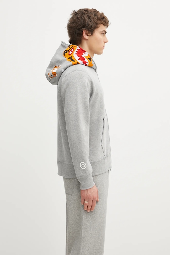 Βαμβακερή μπλούζα A Bathing Ape Tiger Full Zip γκρί 1L30115006