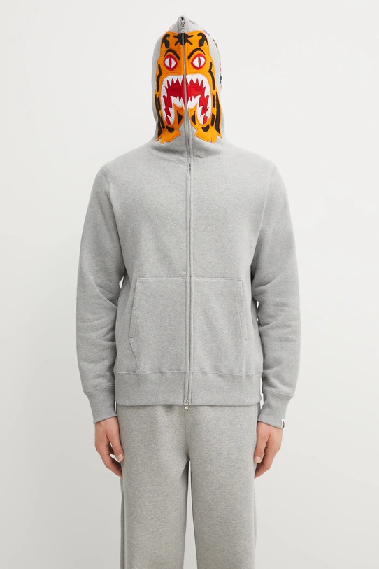 Βαμβακερή μπλούζα A Bathing Ape Tiger Full Zip 1L30115006 γκρί