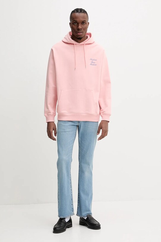 Drôle de Monsieur cotton sweatshirt Le Hoodie Slogan Cursive G.HO168.CO127.LPI pink SS25