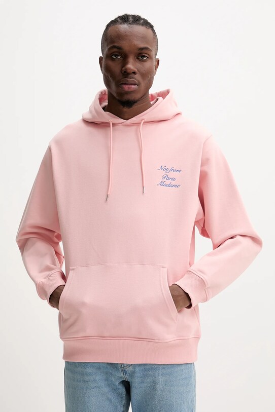 Odzież Drôle de Monsieur bluza bawełniana Le Hoodie Slogan Cursive G.HO168.CO127.LPI różowy