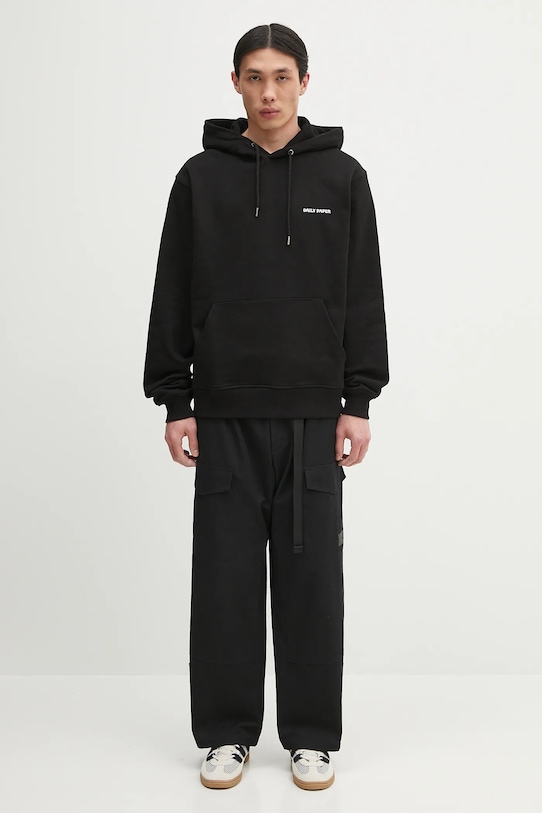 Бавовняна кофта Daily Paper Dias Hoodie 2422068 чорний