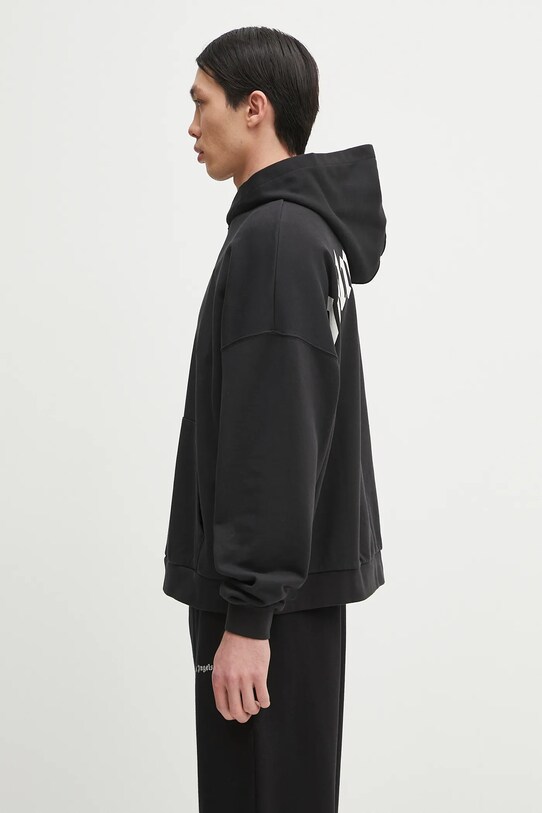 Бавовняна кофта Palm Angels Back Curved Logo PMBB155S25FLE0041003 чорний SS25