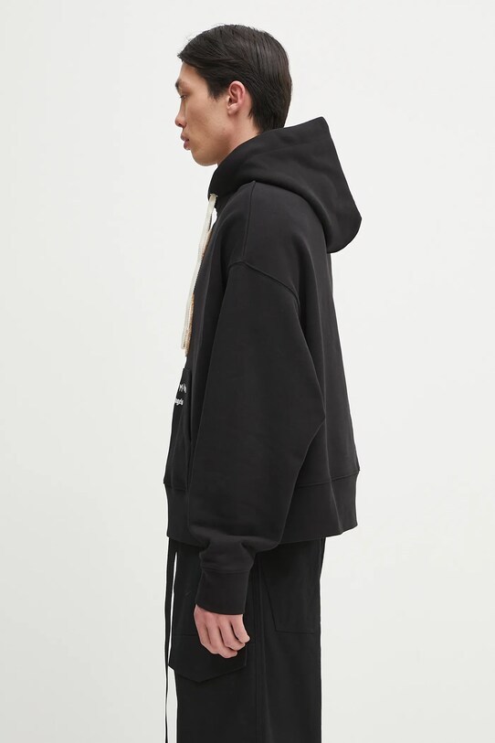 Бавовняна кофта Palm Angels Bear In Mind PMBB172S25FLE0011060 чорний SS25