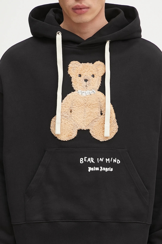Pamučna dukserica Palm Angels Bear In Mind crna PMBB172S25FLE0011060