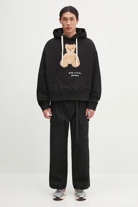 Pamučna dukserica Palm Angels Bear In Mind PMBB172S25FLE0011060 crna