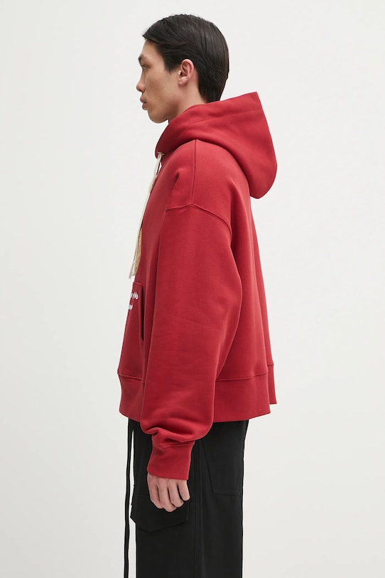 Bavlněná mikina Palm Angels Bear In Mind PMBB172S25FLE0012560 červená SS25