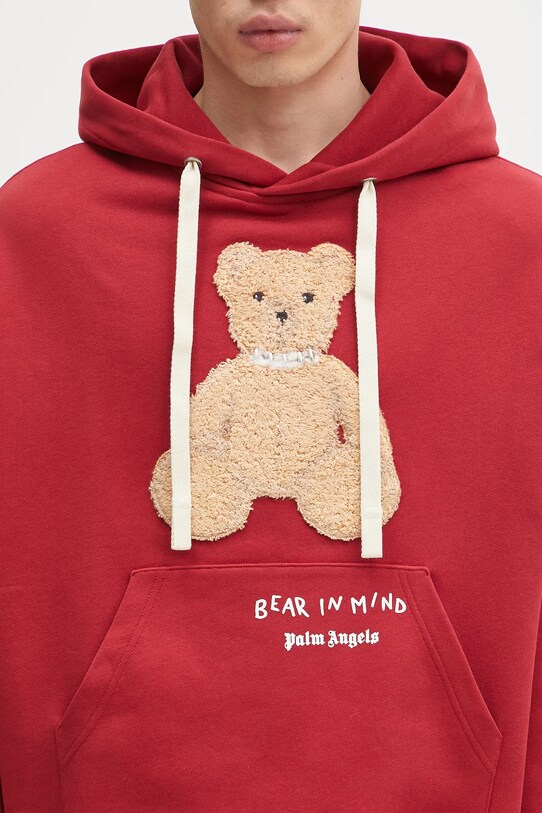 Бавовняна кофта Palm Angels Bear In Mind червоний PMBB172S25FLE0012560