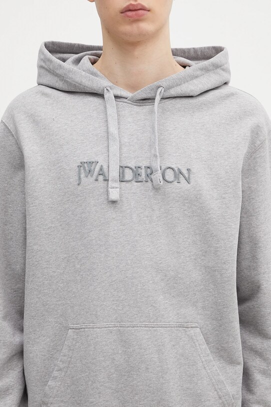 JW Anderson bluza bawełniana Logo Embroidery szary JW0214.PG1632.907