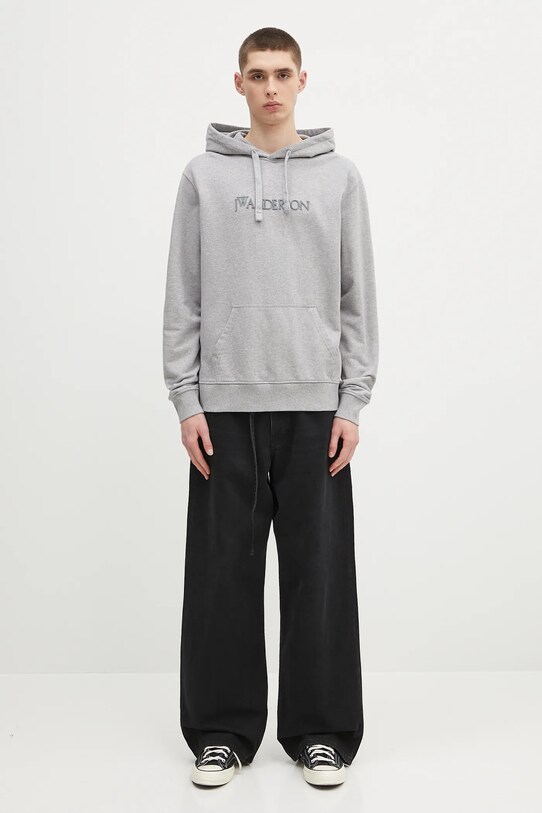 JW Anderson bluza bawełniana Logo Embroidery JW0214.PG1632.907 szary