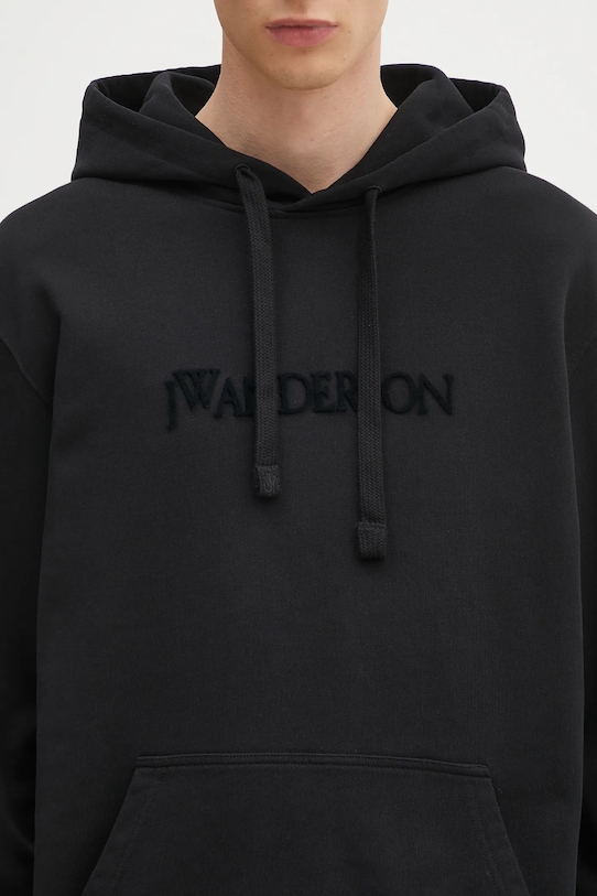Pamučna dukserica JW Anderson Logo Embroidery crna JW0214.PG1632.999
