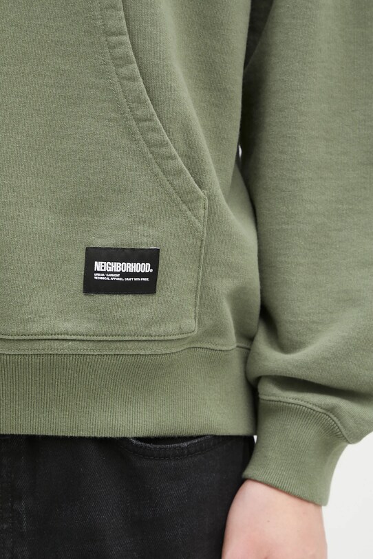 NEIGHBORHOOD bluza bawełniana Classic Sweat Hoodie Ls zielony 242FPNH.CSM02