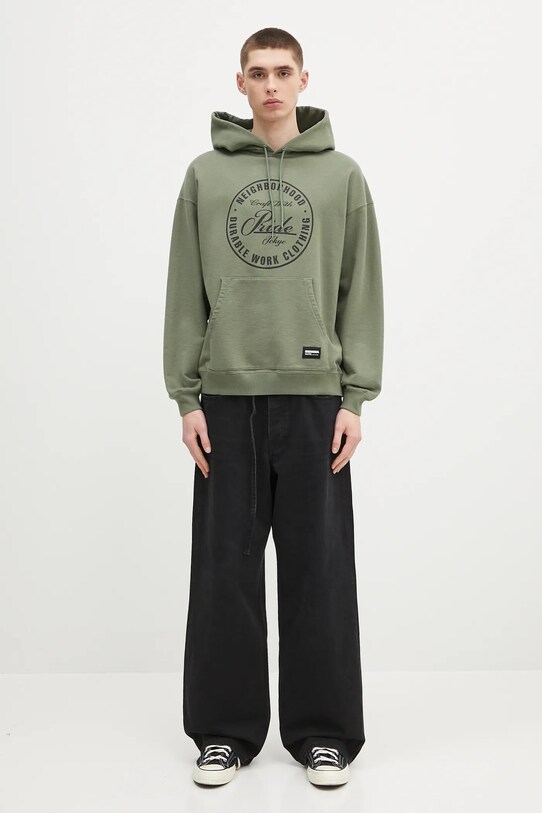 Bavlnená mikina NEIGHBORHOOD Classic Sweat Hoodie Ls 242FPNH.CSM02 zelená