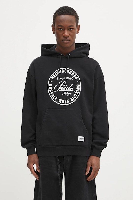 Хлопковая кофта NEIGHBORHOOD Classic Sweat Hoodie Ls печать чёрный 242FPNH.CSM02