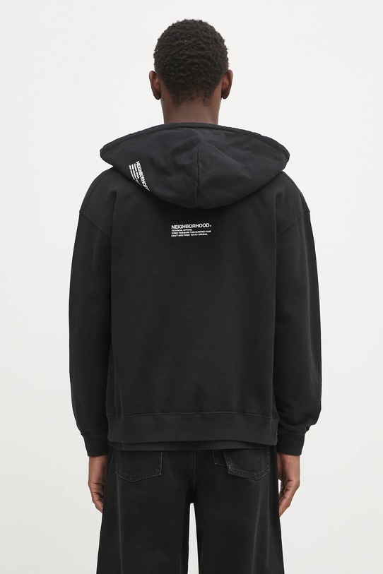 Odzież NEIGHBORHOOD bluza bawełniana Classic Sweat Zip Hoodie Ls 242FPNH.CSM05 czarny