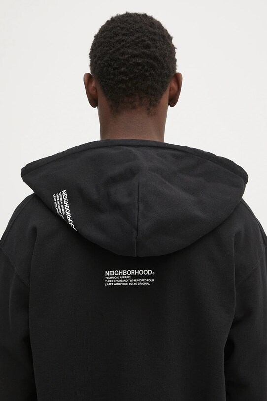 NEIGHBORHOOD bluza bawełniana Classic Sweat Zip Hoodie Ls 242FPNH.CSM05 czarny