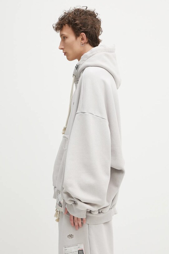 Maison MIHARA YASUHIRO hanorac de bumbac Amateur Sewn Wide Back Hoodie A14HD522 gri SS25