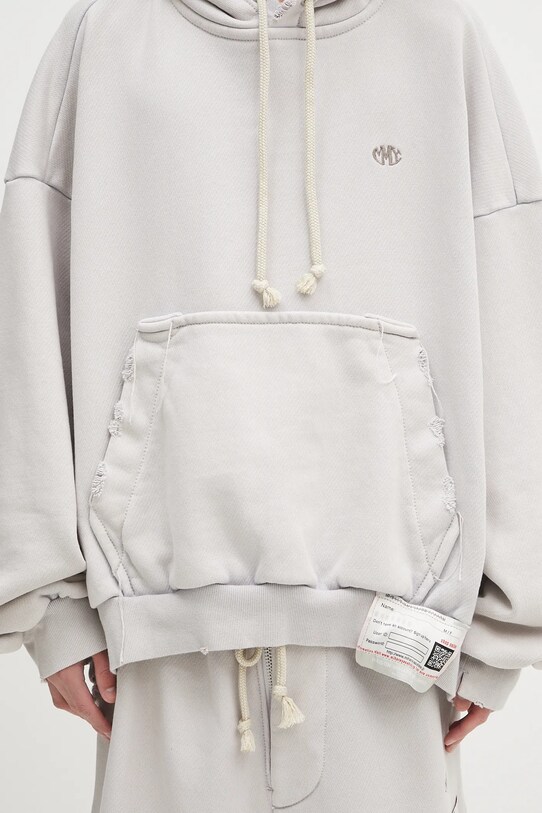 Maison MIHARA YASUHIRO hanorac de bumbac Amateur Sewn Wide Back Hoodie gri A14HD522