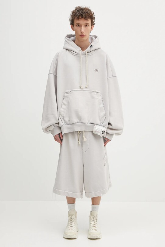 Maison MIHARA YASUHIRO hanorac de bumbac Amateur Sewn Wide Back Hoodie A14HD522 gri