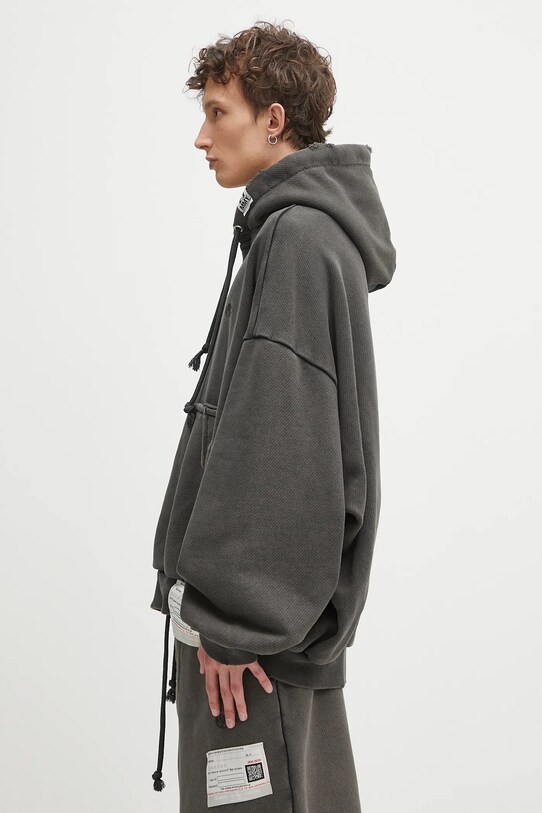 Bavlnená mikina Maison MIHARA YASUHIRO Amateur Sewn Wide Back Hoodie A14HD522 sivá SS25