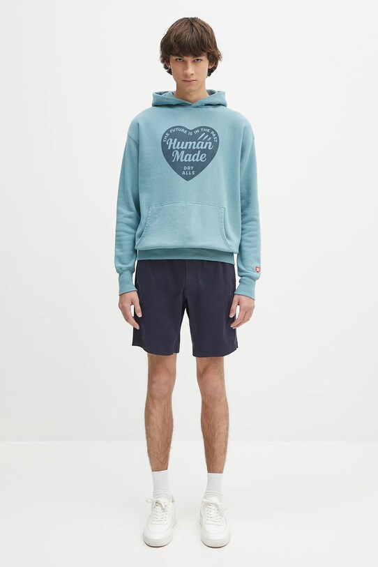 Хлопковая кофта Human Made Tsuriami Hoodie HM29CS015 бирюзовый