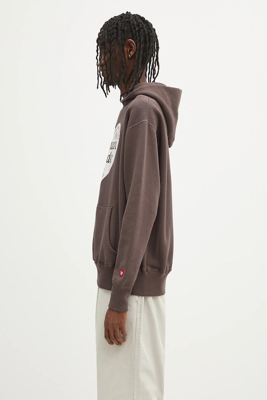 Бавовняна кофта Human Made Tsuriami Hoodie HM29CS015 коричневий SS25