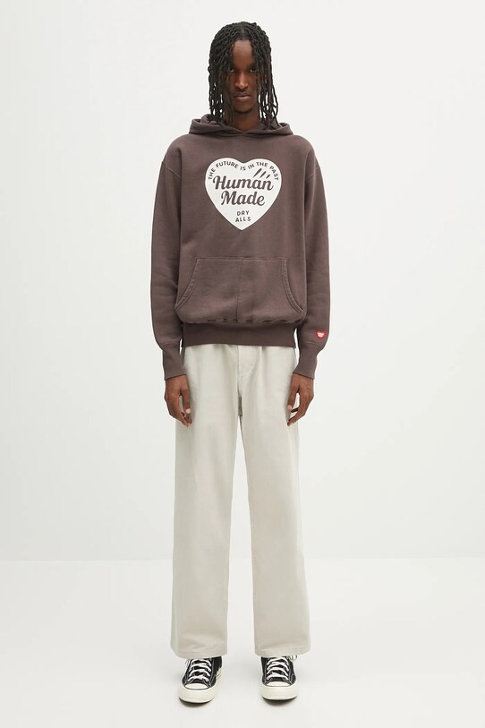 Бавовняна кофта Human Made Tsuriami Hoodie HM29CS015 коричневий