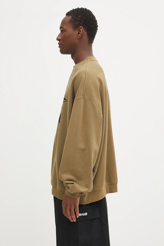 032C hanorac de bumbac 'No Fun' S25.URC.0522.450 verde SS25