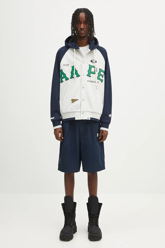 Mikina AAPE Main Zip Up AAPSWMC323XAO sivá