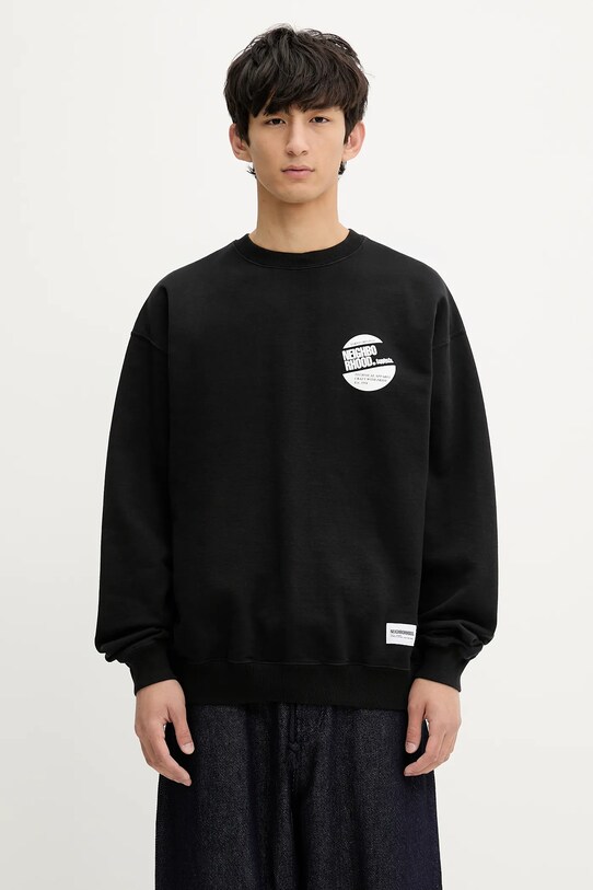 NEIGHBORHOOD bluza bawełniana Classic Sweat Shirt Ls nadruk czarny 251FPNH.CSM01