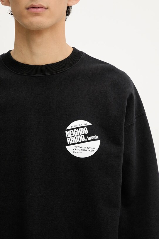 Βαμβακερή μπλούζα NEIGHBORHOOD Classic Sweat Shirt Ls μαύρο 251FPNH.CSM01