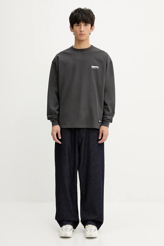 Хлопковая кофта NEIGHBORHOOD Classic Crewneck Ls 251FPNH.CSM03 серый