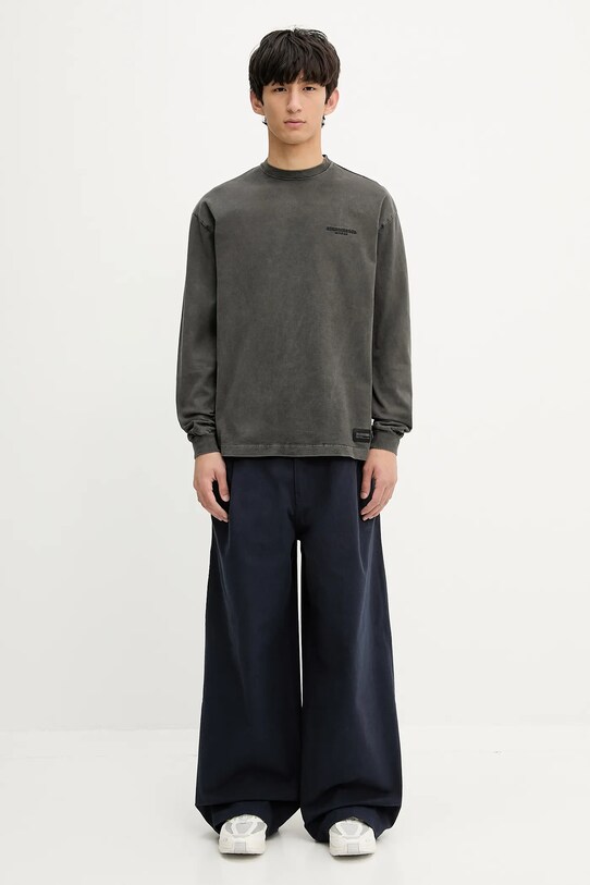 NEIGHBORHOOD longsleeve bawełniany Pigment Dyed Crewneck Ls 251FPNH.CSM12 szary