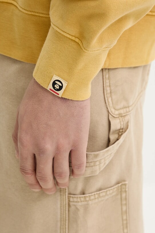 AAPE cotton sweatshirt Now Crew Neck yellow AAPSWMB320XXN