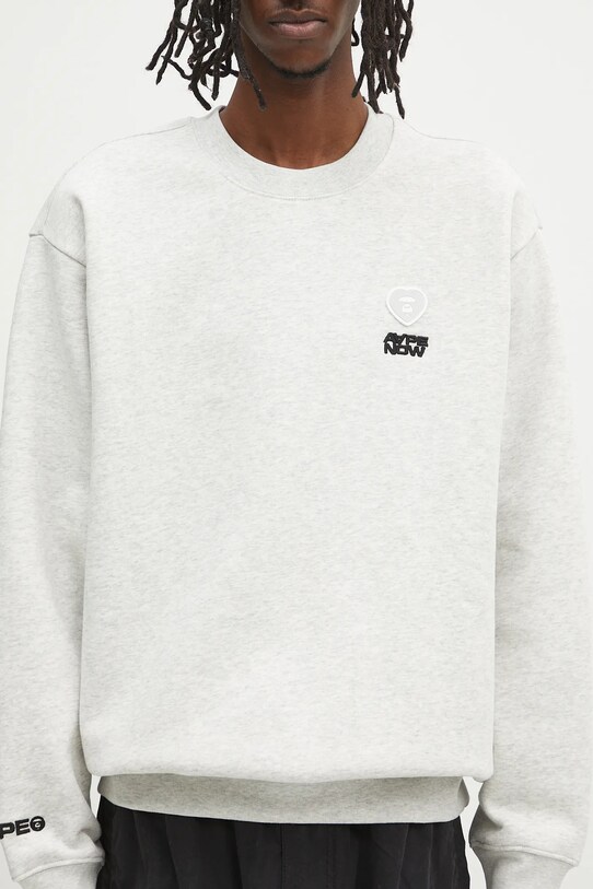 AAPE bluza Now Crew Neck AAPSWMB321XAN szary