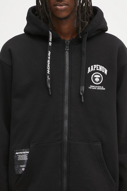 AAPE bluza Now Zip Up czarny AAPSWMB332XXN