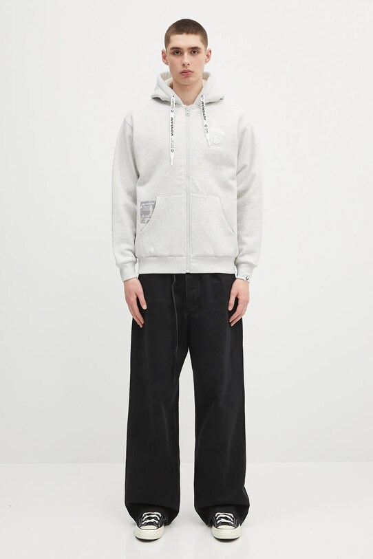 AAPE sweatshirt Now Zip Up AAPSWMB332XAN gray
