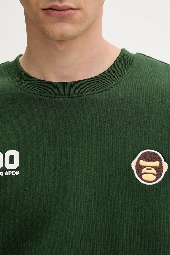 Суичър AAPE Aaper Crew Neck зелен AAPSWMB377XXN